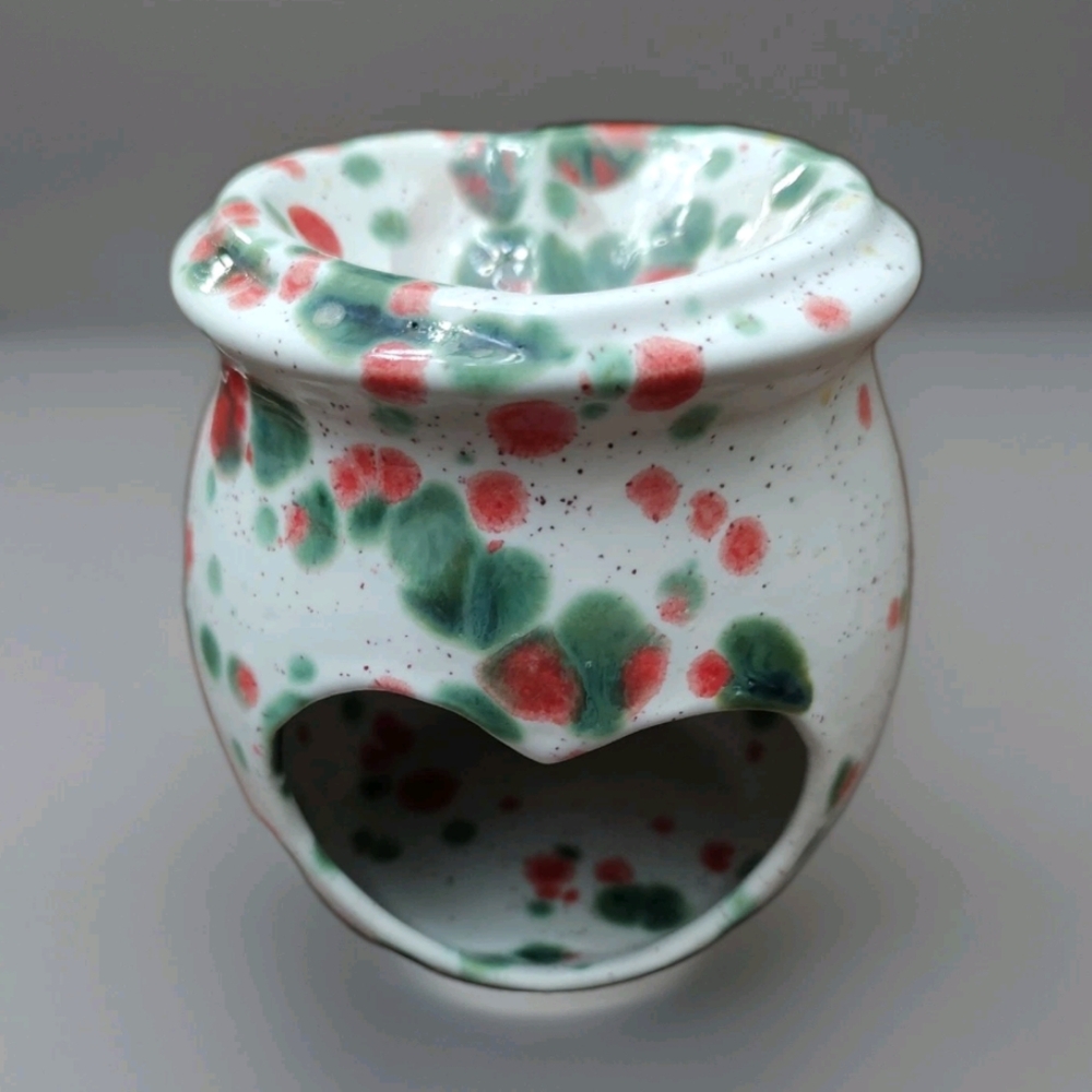 4.5" Inch Splattered Cottage Heart Cut Out Votive & Tart/Wax Warmer